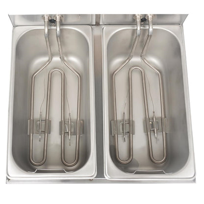 Apuro Twin Tank & Basket Countertop Fryer 2x 3Ltr • PAS-DB203-A