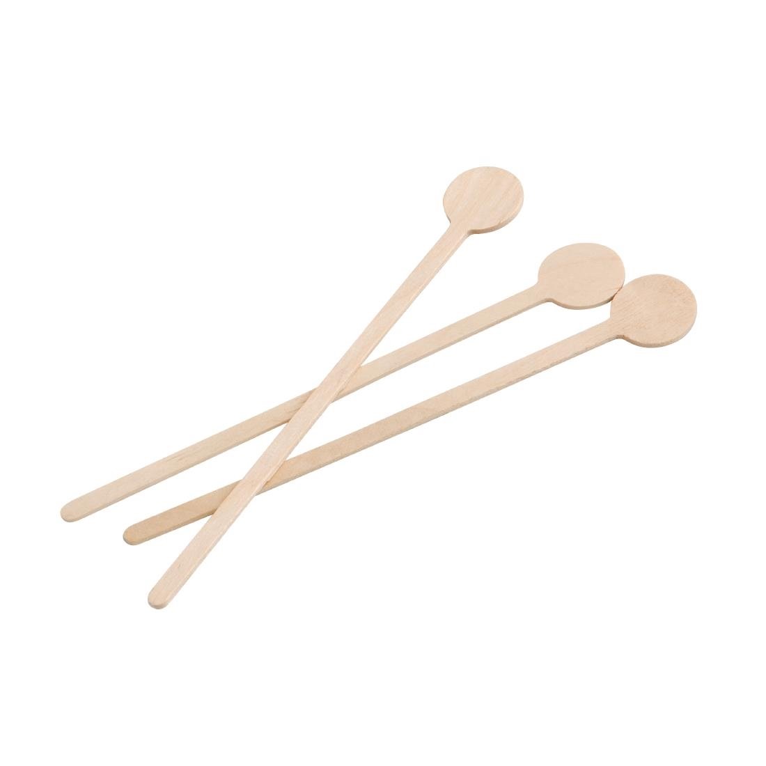 Fiesta Compostable Biodegradable Wooden Cocktail Stirrers 150mm (Pack of 100) • PAS-DB493