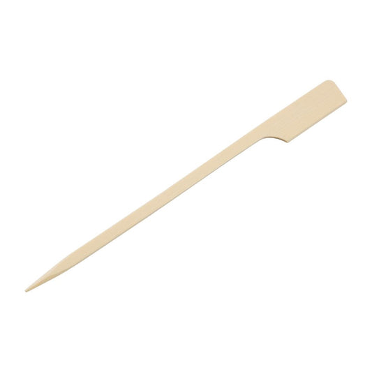 Fiesta Biodegradable Bamboo Paddle Skewers 120mm (100 Pack) (Length: 120mm | Bamboo | Pack of 100) • PAS-DB496