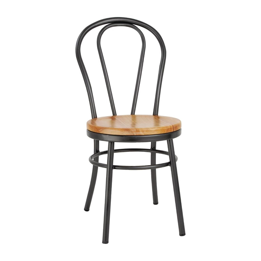 Bolero Clarisse Side Chairs Metallic Grey (2 Pack) (Seat Height: 760mm | Pack quantity: 2.) • PAS-DC178