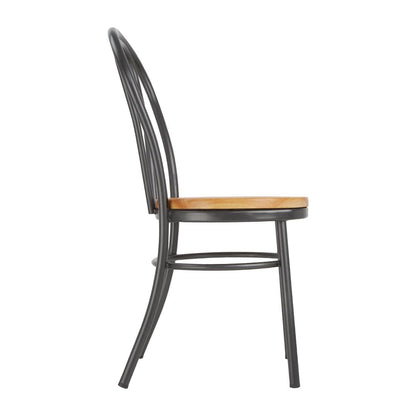 Bolero Clarisse Side Chairs Metallic Grey (2 Pack) (Seat Height: 760mm | Pack quantity: 2.) • PAS-DC178