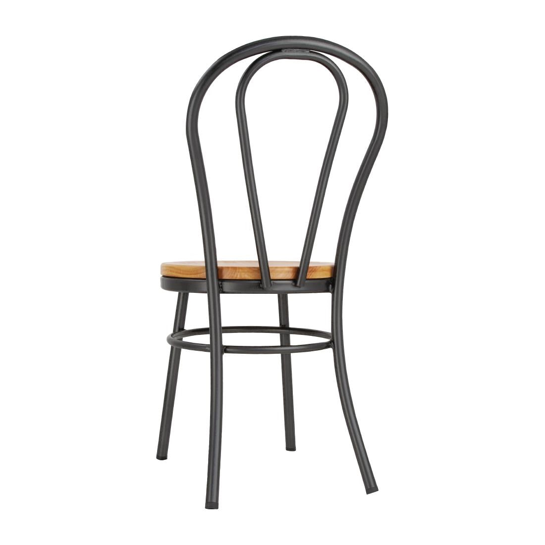 Bolero Clarisse Side Chairs Metallic Grey (2 Pack) (Seat Height: 760mm | Pack quantity: 2.) • PAS-DC178