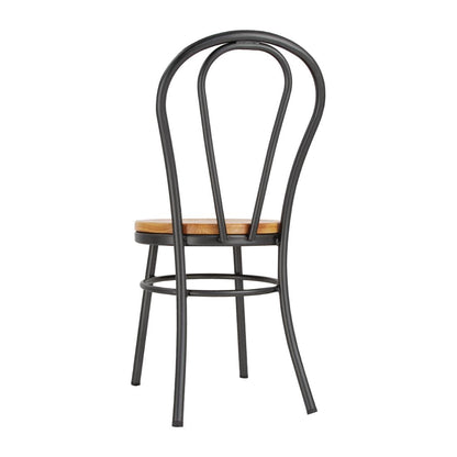 Bolero Clarisse Side Chairs Metallic Grey (2 Pack) (Seat Height: 760mm | Pack quantity: 2.) • PAS-DC178