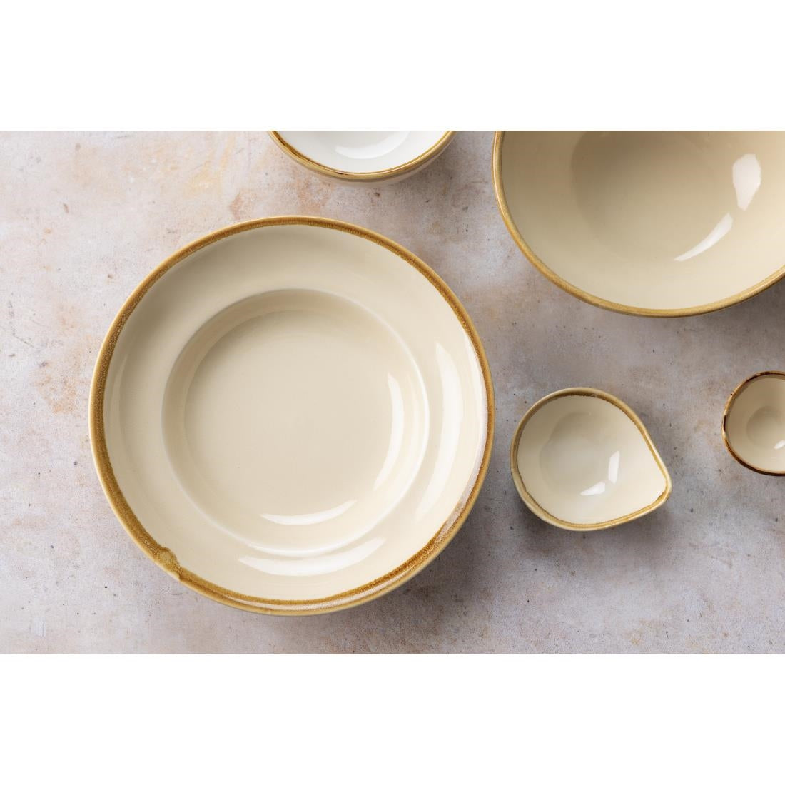 Olympia Kiln Sandstone Pasta Bowl - 340ml 11.5fl oz (4 Pack) (250(Ø)mm | 9 3/4". Pack Quantity: 4) • PAS-DC304