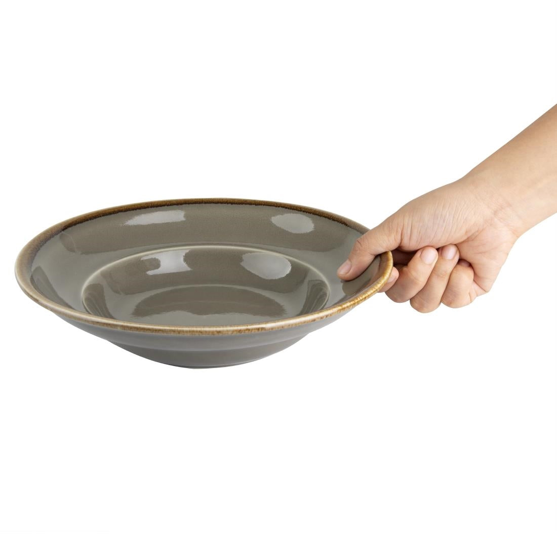 Olympia Kiln Smoke Pasta Bowl - 340ml 11.5fl oz (4 Pack) (250(Ø)mm | 9 3/4". Pack Quantity: 4) • PAS-DC308