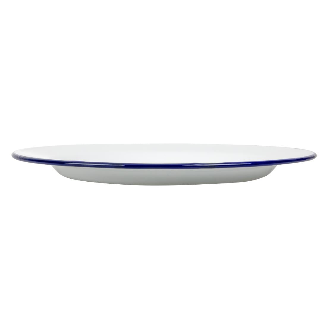 Olympia Enamel White/Blue Dinner Plate - 300mm 12" (6 Pack) (300(Ø)mm / 11 7/8". Pack quantity: 6.) • PAS-DC388