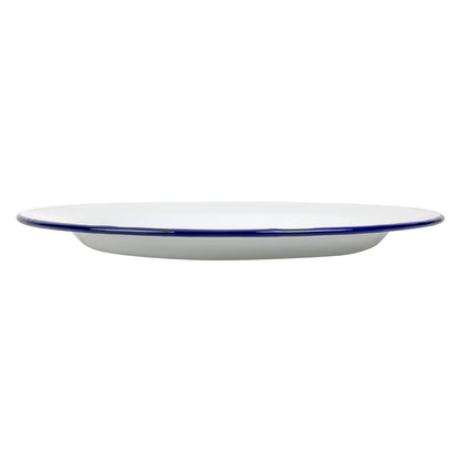Olympia Enamel White/Blue Dinner Plate - 300mm 12" (6 Pack) (300(Ø)mm / 11 7/8". Pack quantity: 6.) • PAS-DC388