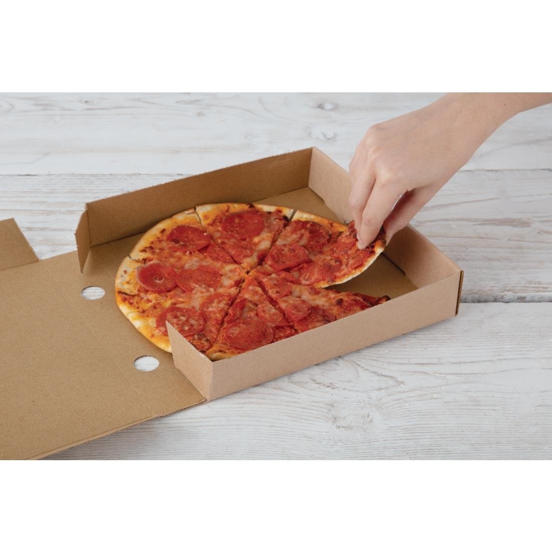 Fiesta Compostable Plain Pizza Pack Boxes 228mm (Pack of 100) • PAS-DC723