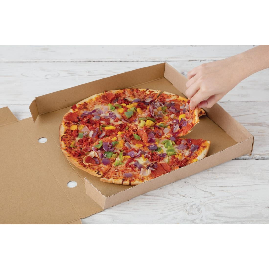 Fiesta Compostable Plain Pizza Pack Boxes 355mm (Pack of 50) • PAS-DC725