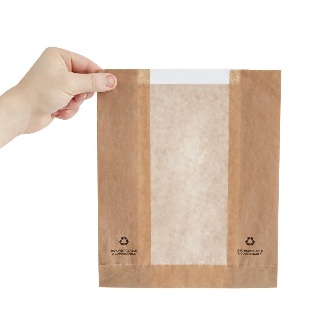 Fiesta Compostable Food Bags with Glassine Windows (Pack of 1000) • PAS-DC875