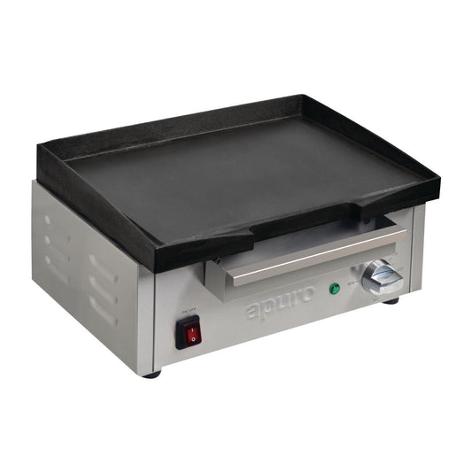 Apuro Cast Iron Countertop Electric Griddle (1.8kW. Cooking area: 385x280mm) • PAS-DC900-A