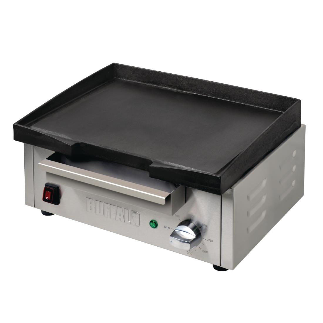 Apuro Cast Iron Countertop Electric Griddle (1.8kW. Cooking area: 385x280mm) • PAS-DC900-A