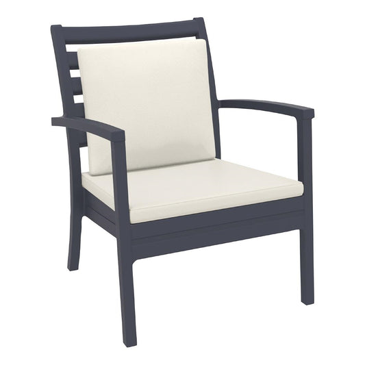 Siesta Exclusive Artemis XL Armchair Anthracite with Beige Seat and Back Cushion (2 Pack) • PAS-DD043