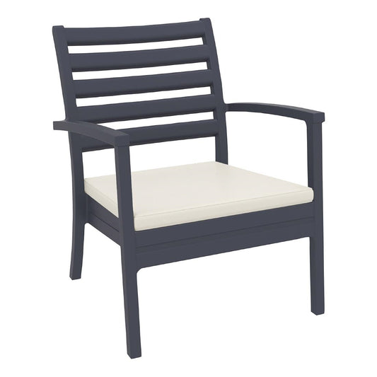 Siesta Exclusive Artemis XL Armchair Anthracite with Beige Seat Cushion (2 Pack) • PAS-DD044
