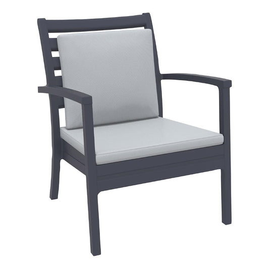 Siesta Exclusive Artemis XL Armchair Anthracite with Light Grey Seat and Back Cushion (2 Pack) • PAS-DD045