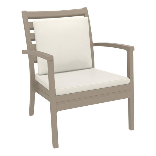 Siesta Exclusive Artemis XL Armchair Taupe with Beige Seat and Back Cushion (2 Pack) • PAS-DD061