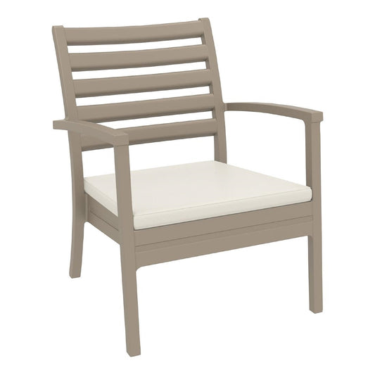 Siesta Exclusive Artemis XL Armchair Taupe with Beige Seat Cushion (2 Pack) • PAS-DD062