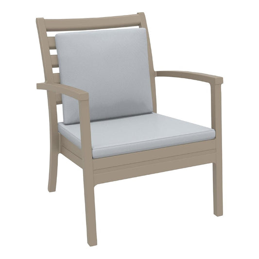 Siesta Exclusive Artemis XL Armchair Taupe with Light Grey Seat and Back Cushion (2 Pack) • PAS-DD063