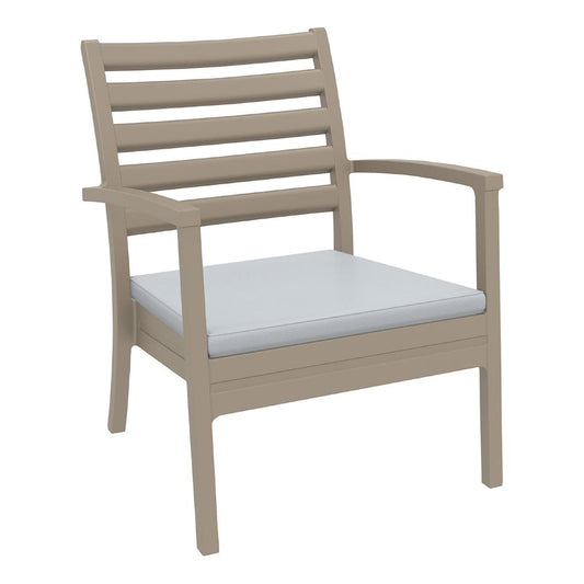 Siesta Exclusive Artemis XL Armchair Taupe with Light Grey Seat Cushion (2 Pack) • PAS-DD064