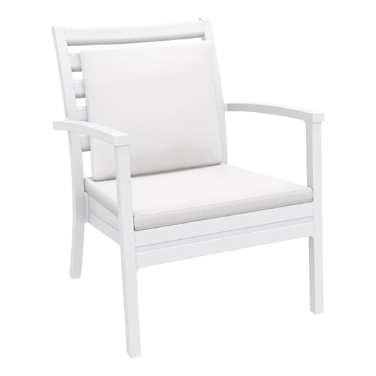 Siesta Exclusive Artemis XL Armchair White with White Seat and Back Cushion (2 Pack) • PAS-DD071