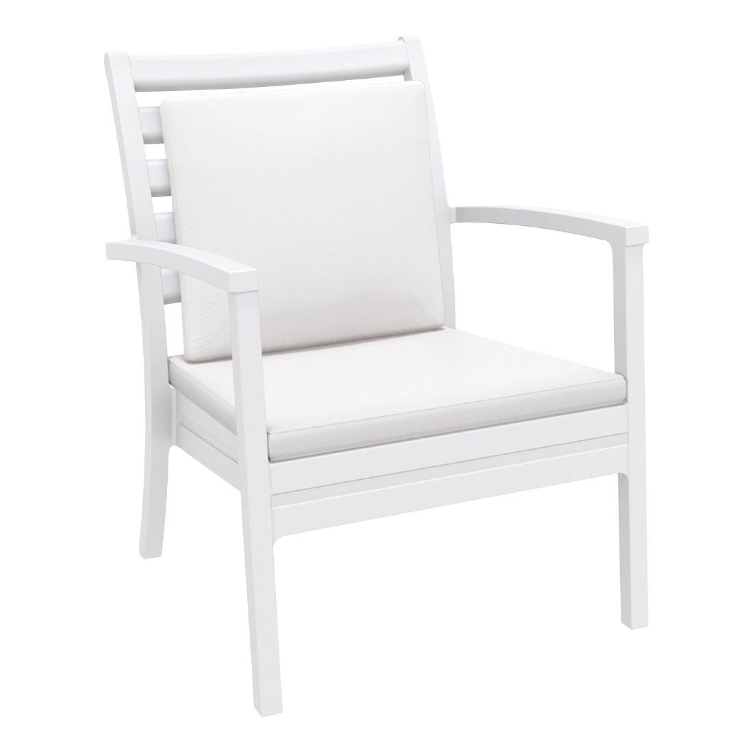 Furnlink Siesta Exclusive Artemis XL Armchair - White with White Seat and Back Cushion • PAS-DD071