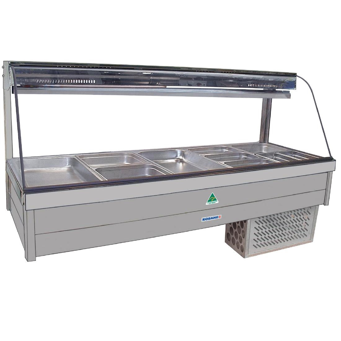 Roband CRX25RD Refrigerated Food Display bar With Rear Roller Door And 10x 1/2 Gastronorm Pans • PAS-DD135