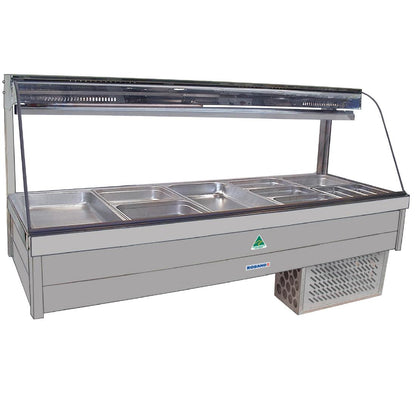 Roband CRX25RD Refrigerated Food Display bar With Rear Roller Door And 10x 1/2 Gastronorm Pans • PAS-DD135