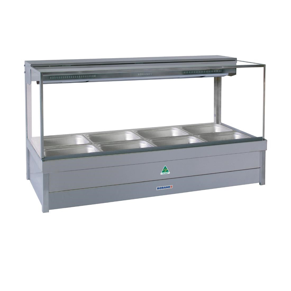 Roband S22RD Hot Food Display Bar With Rear Roller Door And 4x 1/2 Gastronorm Pans • PAS-DD136