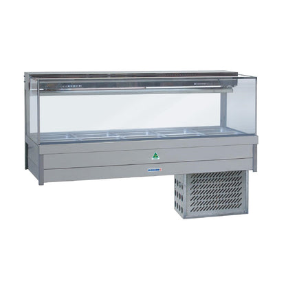 Roband SRX25RD Refrigerated Food Display Bar With Rear Roller Door And 10x1/2 Gastronorm Pans • PAS-DD146