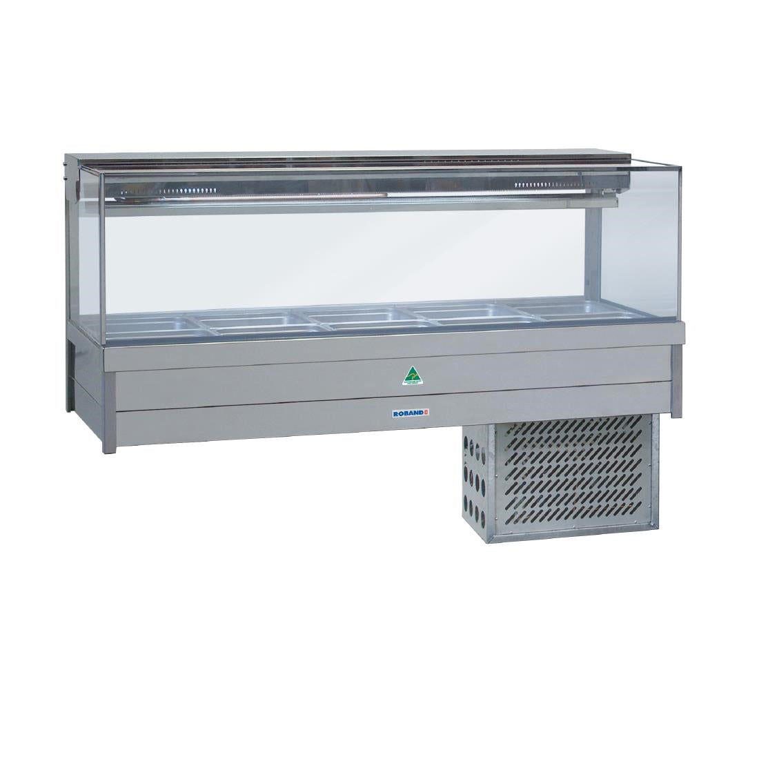 Roband SRX26RD Refrigerated Food Display Bar With Rear Roller Door And 12x 1/2 Gastronorm Pans • PAS-DD147