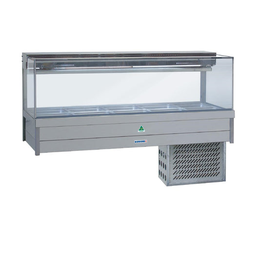 Roband SRX26RD Refrigerated Food Display Bar With Rear Roller Door And 12x 1/2 Gastronorm Pans • PAS-DD147