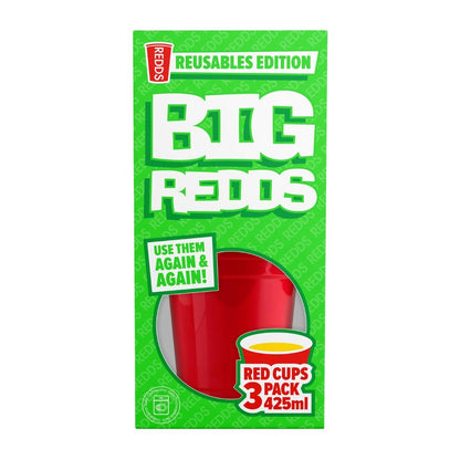 Redds Reusables Edition Red Cups 425ml (Pack of 3) • PAS-DD201