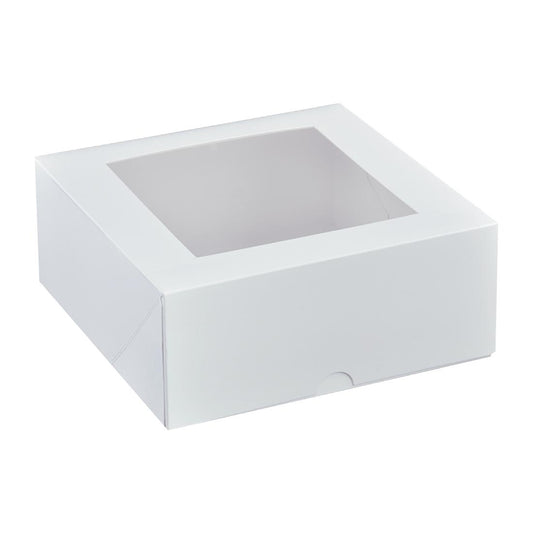 Detpak 180mm Square Patisserie Box White (50 Pack) (180x180x75mm / 7x7x3") • PAS-DD382