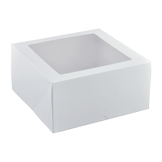 Detpak 230mm Deep Patisserie Box White (50 Pack) (230x230x120mm / 9x9x5") • PAS-DD384