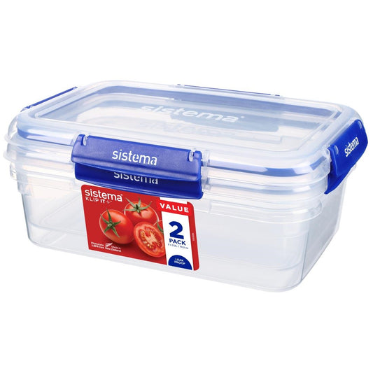 Sistema Klip It Plus Rectangle container - 2.2Ltr (2 Pack) (Capacity: 2.2Ltr | Pack of 2) • PAS-DD413