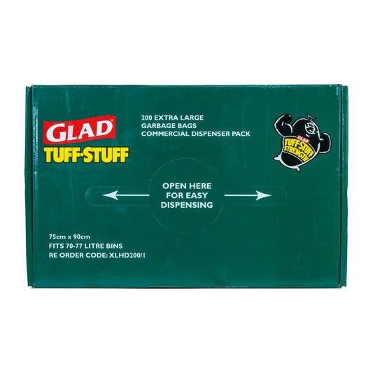 Glad tuff stuff garbage bag dispenser XL 70-77ltr (200 Pack) (Pack of 200) • PAS-DD466