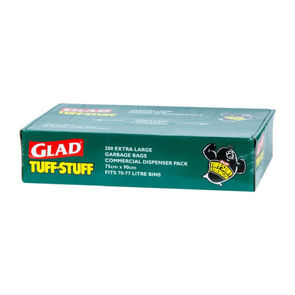 Glad tuff stuff garbage bag dispenser XL 70-77ltr (200 Pack) (XL Fits: 70-77Ltr Bin | Black | Pack of 200) • PAS-DD466