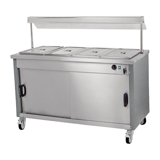 Versigen Mobile Dry-Heat Bain Marie w/Hot Cupboard, Gantry - Fits 4x1/1GN (4x1/1GN | Mobile Dry-Heat | Bain Marie with Hot Cupboard & Heated Gantry) • PAS-DD491