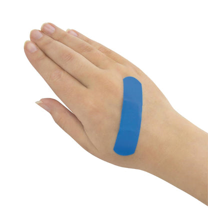 Dependaplast Blue Food Area Plasters 70mmx20mm (100 Pack) (Pack of 100 | Low Allergy Adhesive| Colour Blue) • PAS-DD611