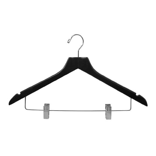Noble & Price Hook Hanger Standard With Clips Black 445x250x12mm (3 Pack) (Pack of 3 | Standard Hanger with Clips | Black) • PAS-DD775
