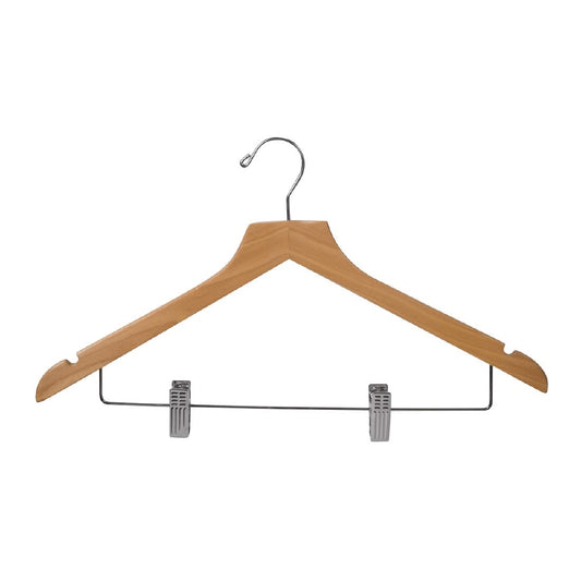 Noble & Price Hook Hanger Standard With Clips Birch 445x250x12mm (3 Pack) (Pack of 3 | Standard Hanger with Clips | Birch) • PAS-DD777