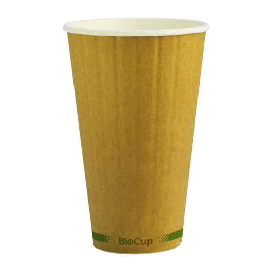 Biopak BioCup Double Wall Kraft Green Line - 460ml / 90mm (Pack 600) • PAS-DD808