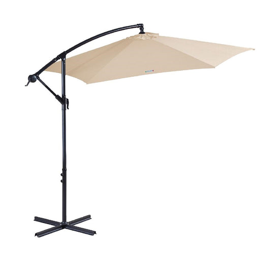 Milano Outdoor 3 Meter Hanging and Folding Umbrella - Beige • PAS-DD839