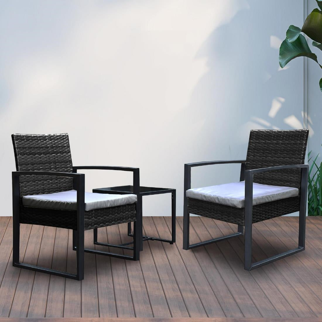 Arcadia Furniture 3 Piece Patio Set - Oatmeal and Grey • PAS-DD842
