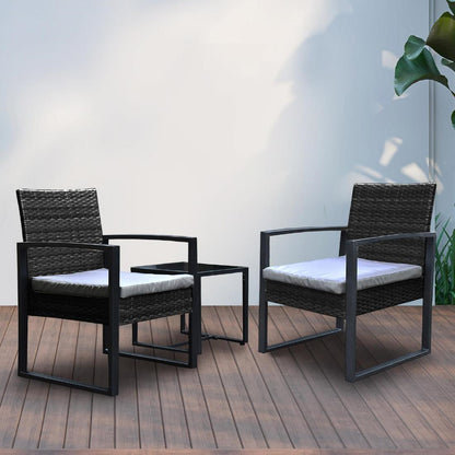 Arcadia Furniture 3 Piece Patio Set - Oatmeal and Grey • PAS-DD842