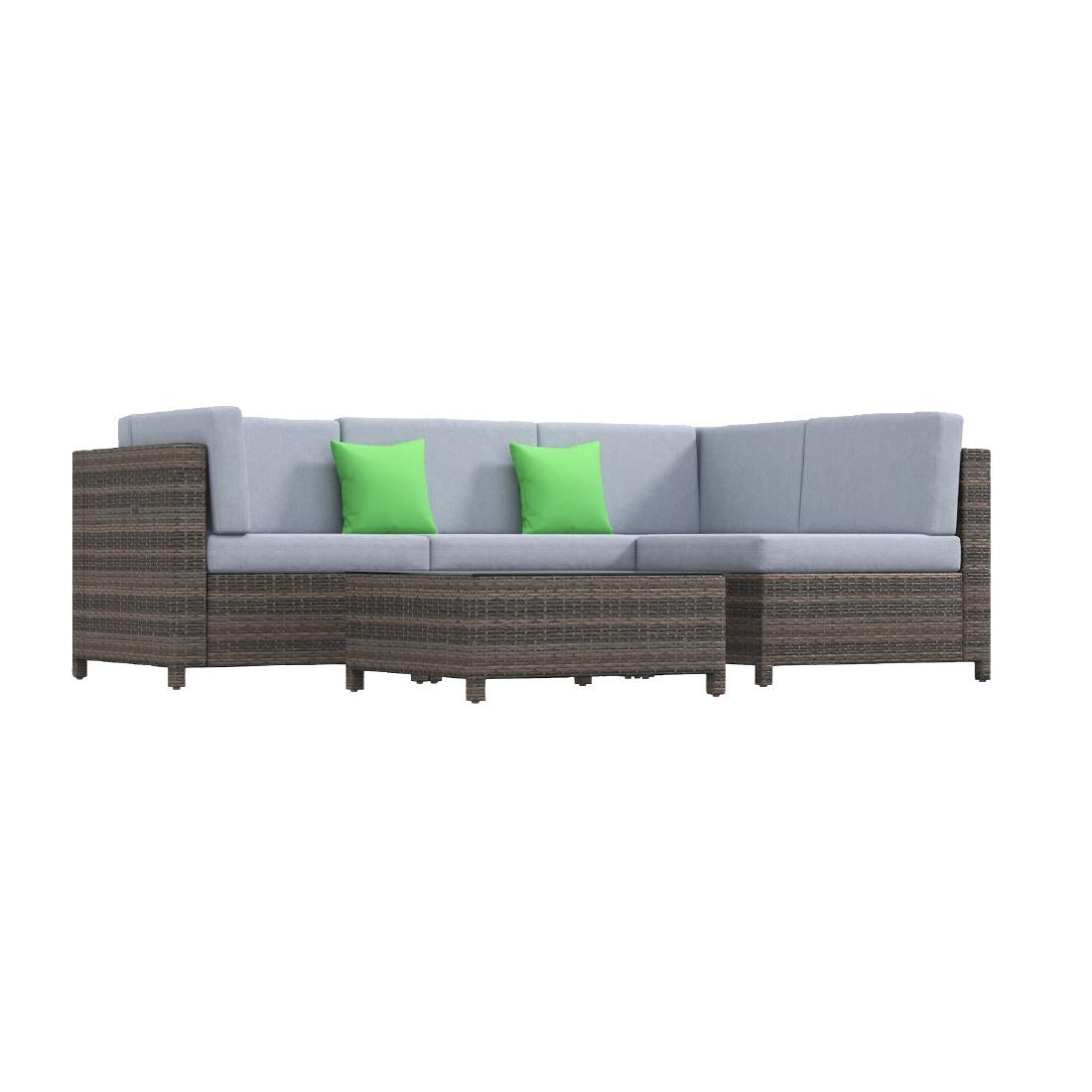 Milano Outdoor 5 Piece Rattan Sofa Set Colour Oatmeal Seat & Black Coating • PAS-DD844