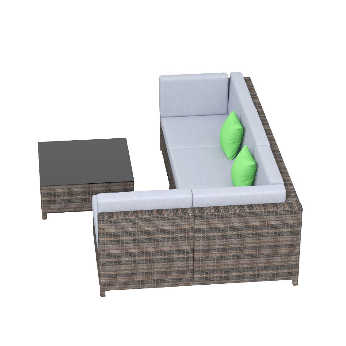 Milano Outdoor 5 Piece Rattan Sofa Set Colour Oatmeal Seat & Black Coating • PAS-DD844