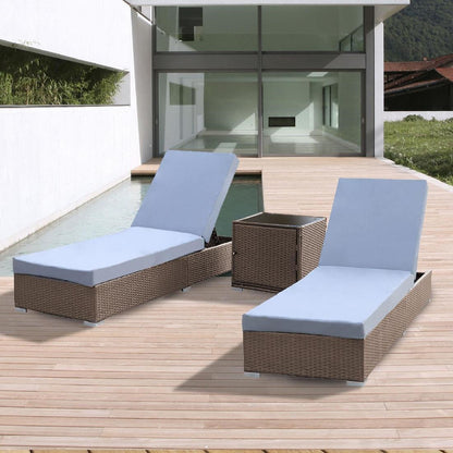 Arcadia Furniture 3 Piece Sunlounge Set - Grey and Oatmeal • PAS-DD846