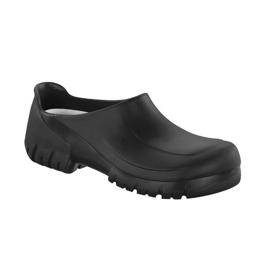 Birkenstock A640 Steel Cap Black Polyurethane Clogs • PAS-P_DD972
