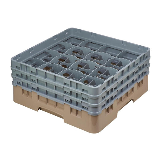 Cambro Camrack Beige 16 Compartments Max Glass Height 174mm • PAS-DE783